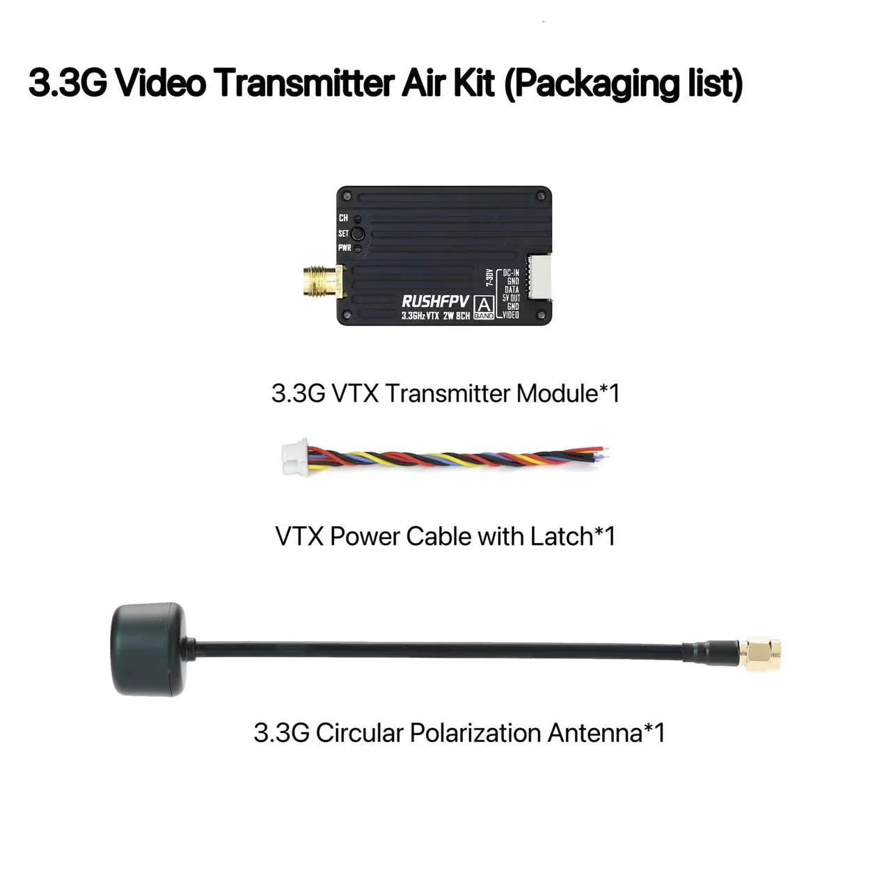 Fpv Antenna Receiver - RUSHFPV 3.3G 2W VTX Verici FPV
